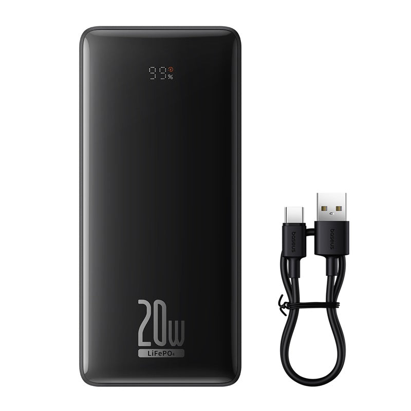 BASEUS LiFePO4 Digital Display Power Bank 27600mAh 20W with 0.3m USB to Type-C 3A Cable BASEUS LiFePO4 Digital Display Power Bank 27600mAh 20W with 0.3m USB to Type-C 3A Cable